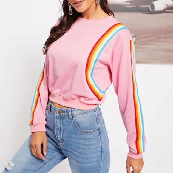 SOLD Pink Rainbow Long Sleeve - Picture 2 of 3